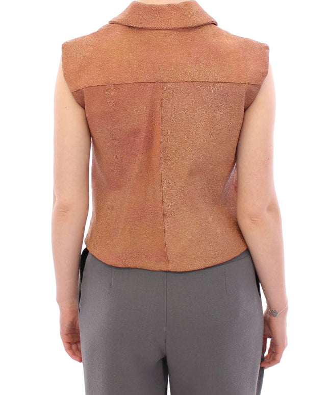 La Maison du Couturier Brown Leather Jacket Vest