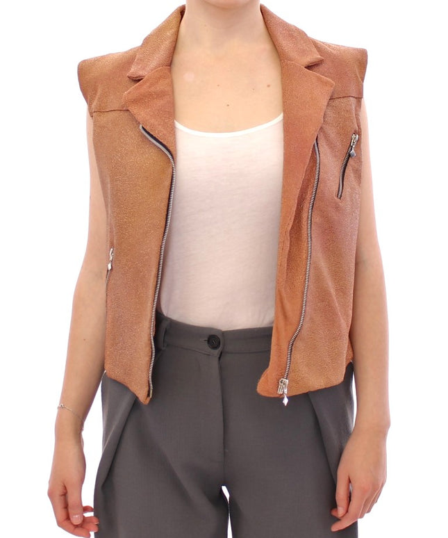 La Maison du Couturier Brown Leather Jacket Vest