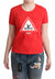 Moschino Red Cotton Swim Graphic Triangle PrintT-shirt