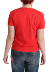 Moschino Red Cotton Swim Graphic Triangle PrintT-shirt