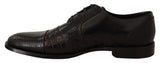 Dolce & Gabbana Black Leather Exotic Skins Formal Shoes