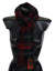 Missoni Black Red Check Wool Unisex Neck Wrap Fringes Scarf