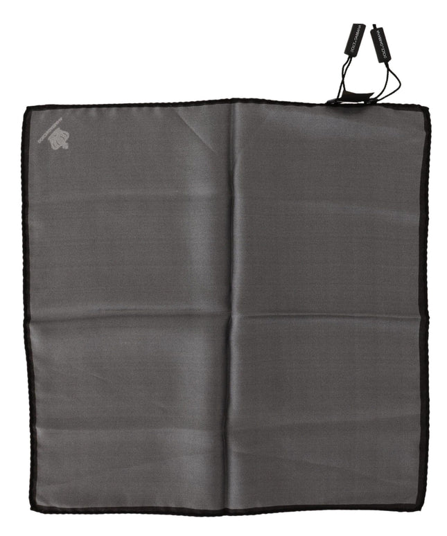 Dolce & Gabbana Gray 100% Silk Square Handkerchief Gray 100% Silk Square Handkerchief