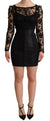 Dolce & Gabbana Black Fitted Lace Top Bodycon Mini Dress