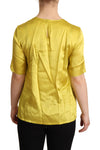 Dolce & Gabbana Yellow Silk Short Sleeve Blouse T-shirt