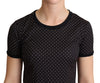 Dolce & Gabbana Black Dotted CrewneckCotton T-shirt
