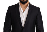 Dolce & Gabbana Blue Pattern MARTINI SLIM FIT 2 Piece Suit
