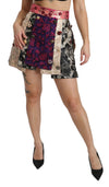 Dolce & Gabbana Multicolor Floral Jacquard Crystal Skirt