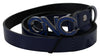 Costume National Blue Leather Logo Skinny FashionBelt