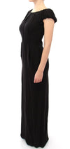 Dolce & Gabbana Black Silk Shortsleeve Gown Maxi IT Dress