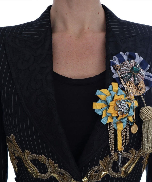 Dolce & Gabbana Black Crystal Fairy Tale Blazer Jacket
