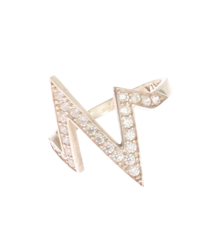 Nialaya Silver Authentic Womens Clear Ring