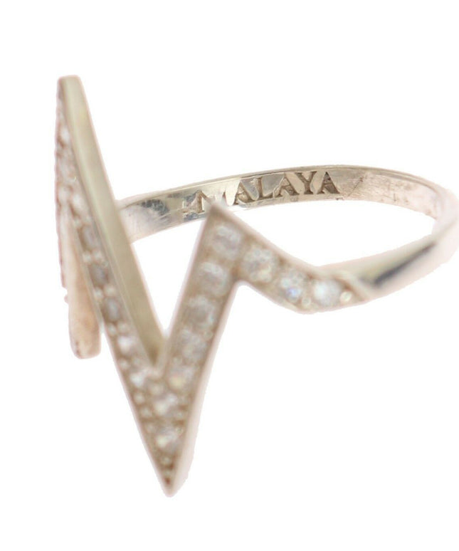 Nialaya Silver Authentic Womens Clear Ring