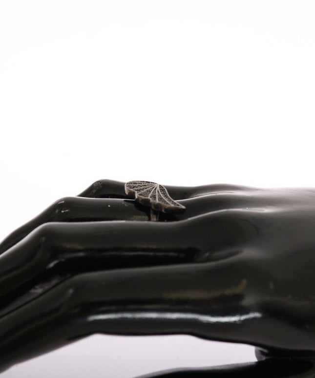 Nialaya Silver Womens Black CZ Rhodium 925 Ring