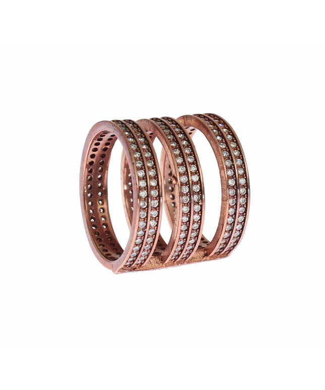 Nialaya Gold 925 Silver Clear CZ Pink Ring