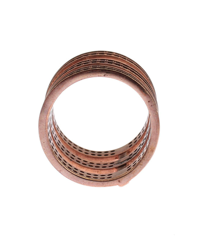 Nialaya Gold 925 Silver Clear CZ Pink Ring