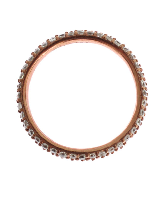 Nialaya Pink Gold 925 Silver Clear CZ Ring