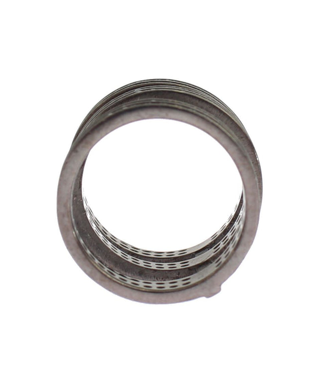 Nialaya Black CZ Rhodium 925 Silver Ring