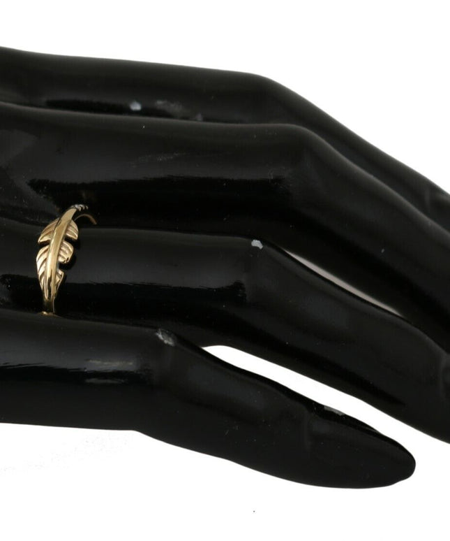 Nialaya Gold Feather Clear CZ 925 Silver Women