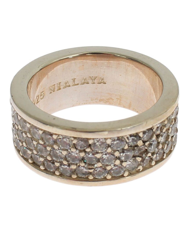 Nialaya Silver Womens CZ 925 Sterling Ring