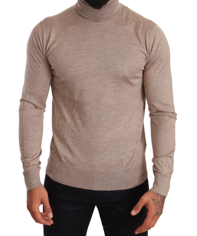 Dolce & Gabbana Beige Cashmere Turtleneck Pullover Sweater