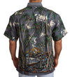 Dolce & Gabbana Gray Linen Tropical Print Collared Shirt
