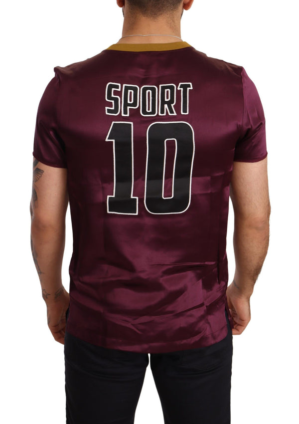 تي شيرت Dolce &amp; Gabbana Purple Sport 10 مطرز بياقة دائرية