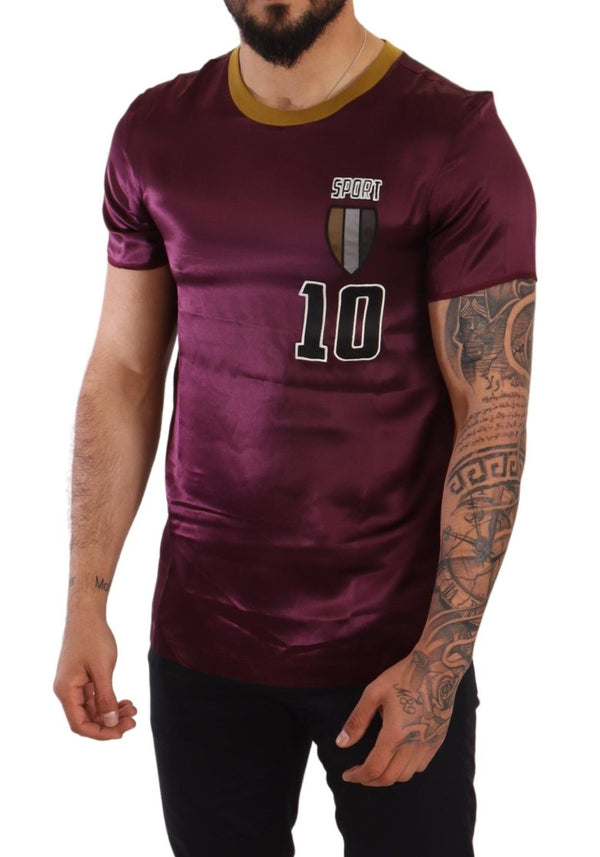 تي شيرت Dolce &amp; Gabbana Purple Sport 10 مطرز بياقة دائرية