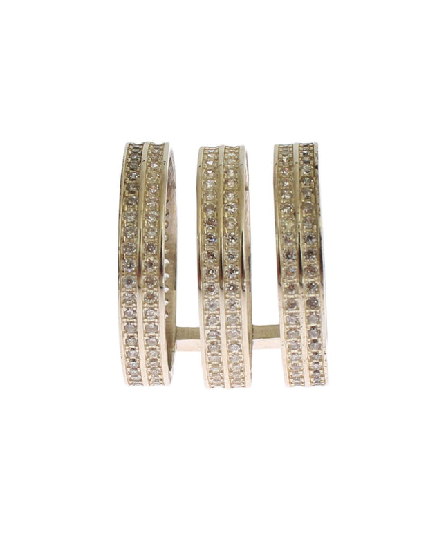 Nialaya Authentic Womens Clear CZ 925 Sterling Silver Ring