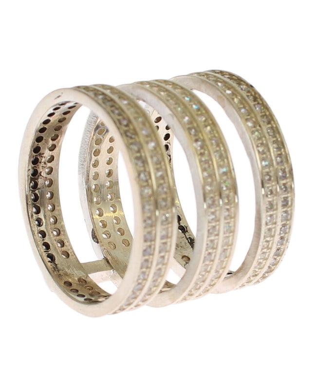 Nialaya Authentic Womens Clear CZ 925 Sterling Silver Ring