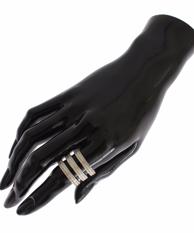 Nialaya Authentic Womens Clear CZ 925 Sterling Silver Ring