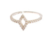 Nialaya Silver Rhombus Womens Clear CZ 925 Silver Ring