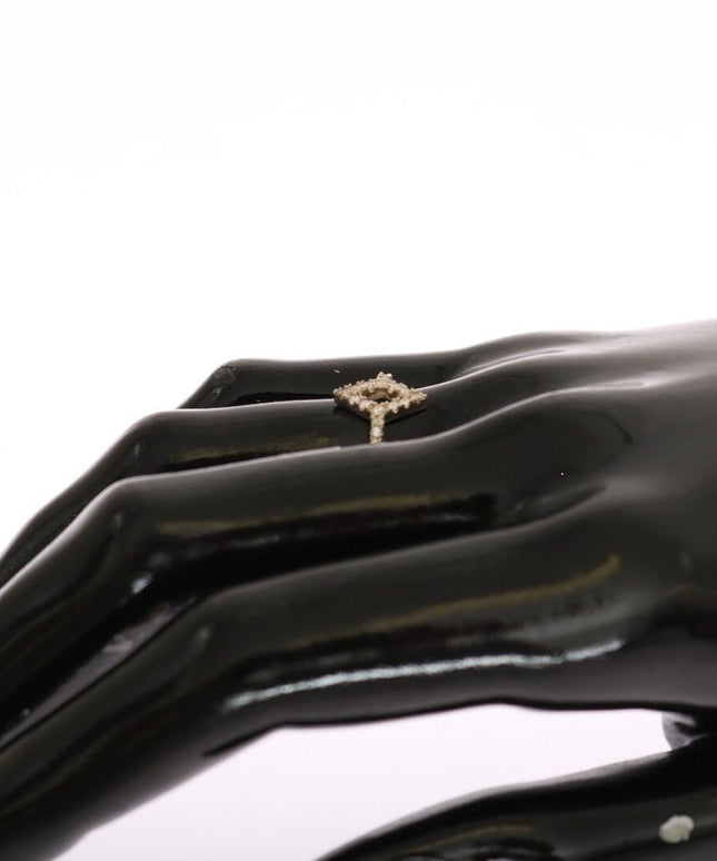 Nialaya Silver Rhombus Womens Clear CZ 925 Silver Ring