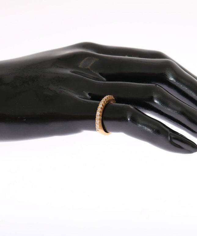Nialaya Gold Authentic Womens Clear CZ Gold 925 Silver Ring