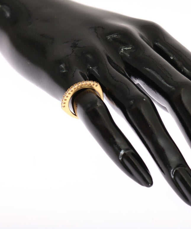 Nialaya Gold Authentic Womens Clear CZ Gold 925 Silver Ring