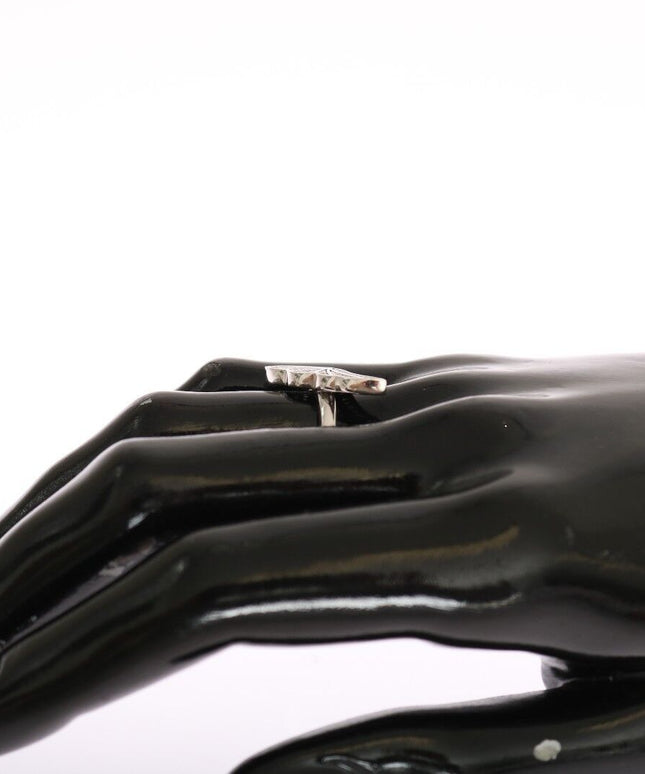 Nialaya Silver Womens Wing Clear CZ 925 Silver Ring
