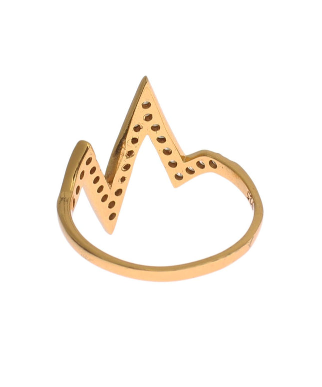 Nialaya Gold 925 Silver Womens Clear CZ 18K Ring