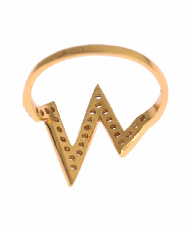 Nialaya Gold 925 Silver Womens Clear CZ 18K Ring