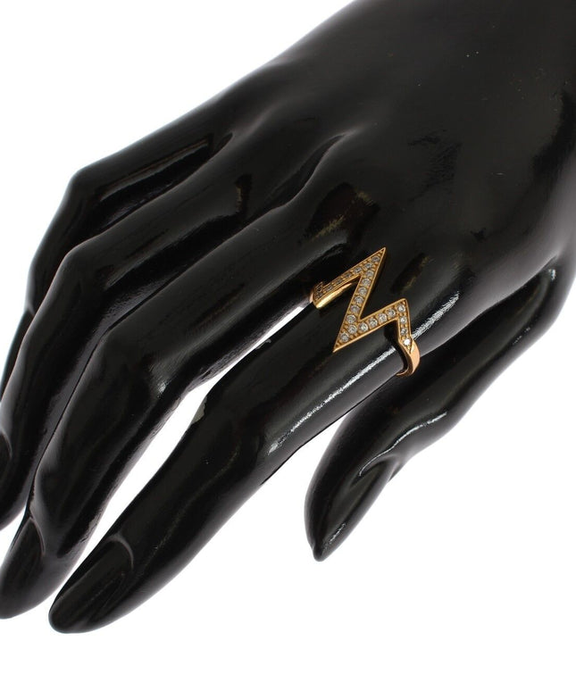 Nialaya Gold 925 Silver Womens Clear CZ 18K Ring