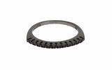 Nialaya Black CZ Rhodium 925 Silver Womens Ring