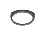 Nialaya Black CZ Rhodium 925 Silver Womens Ring