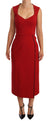 Dolce & Gabbana Red Sweetheart Sleeveless Midi Stretch Dress