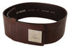 Costume National Belt Black Leather Silver Buckle Waist Belt