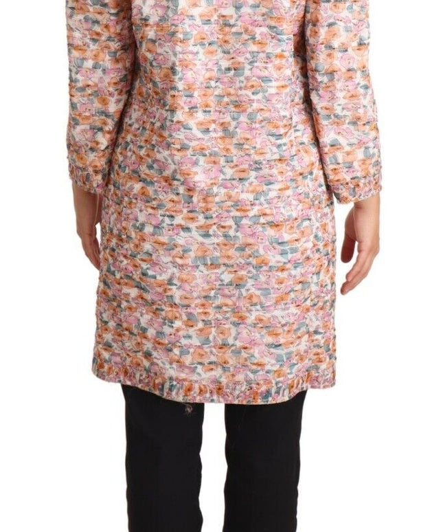 Dolce & Gabbana Multicolor Floral Print Silk Trench Coat Jacket
