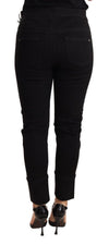 Ermanno Scervino Black Low Waist Skinny Slim Trouser CottonJeans