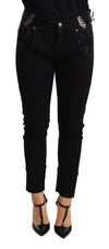 Ermanno Scervino Black Low Waist Skinny Slim Trouser CottonJeans