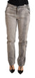 Ermanno Scervino Gray Washed Low Waist Skinny Trouser Cotton Jeans
