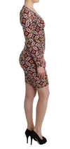 GF Ferre Multicolor Longsleeved Viscose Shift Dress