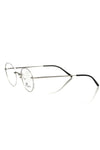 Frankie Morello Silver Metallic Unisex Eyeglass Frame