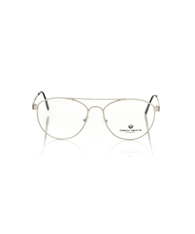 Frankie Morello Silver Metallic Mens Eyeglass Frame
